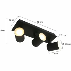 Luminaires Steinhauer Éclairage Led|Plafonnier Steinhauer Points noirs LED Noir, 3 lumières