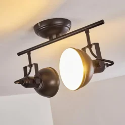 hofstein Spots Et Projecteurs|Plafonnier Tina Noir, 2 lumières