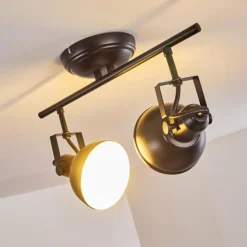hofstein Spots Et Projecteurs|Plafonnier Tina Noir, 2 lumières