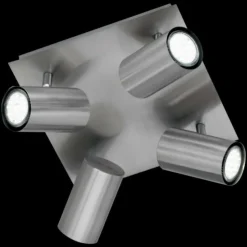 Luminaires Trio Spots Et Projecteurs|Plafonnier Trio 8024 Acier inoxydable, Nickel mat, 4 lumières