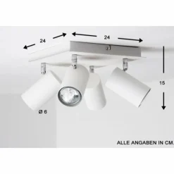 Luminaires Trio Spots Et Projecteurs|Plafonnier Trio 8024 Blanc, 4 lumières