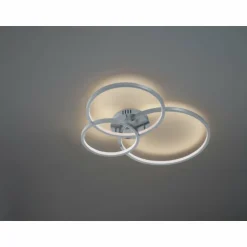 Plafonnier Trio Aaron LED Nickel mat, 1 lumière, Télécommandes, Changeur de couleurs