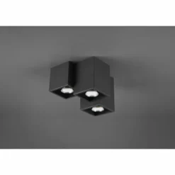 Luminaires Trio Plafonniers|Plafonnier Trio Fernando Noir, 3 lumières