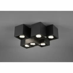 Luminaires Trio Plafonniers|Plafonnier Trio Fernando Noir, 6 lumières