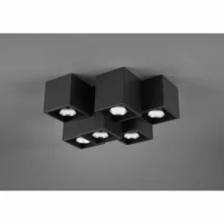 Luminaires Trio Plafonniers|Plafonnier Trio Fernando Noir, 6 lumières