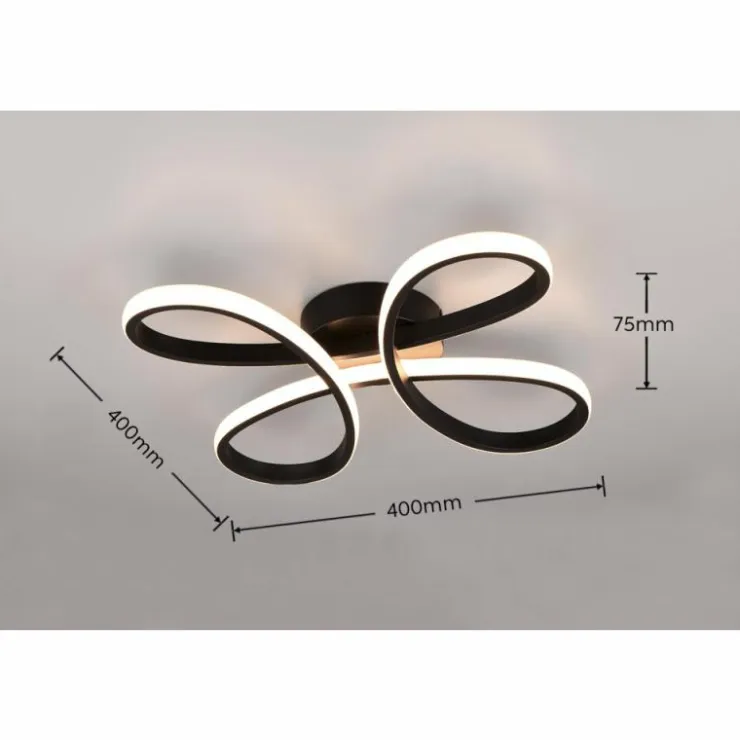 Luminaires Trio Éclairage Led|Plafonnier Trio FLY LED Noir, 1 lumière