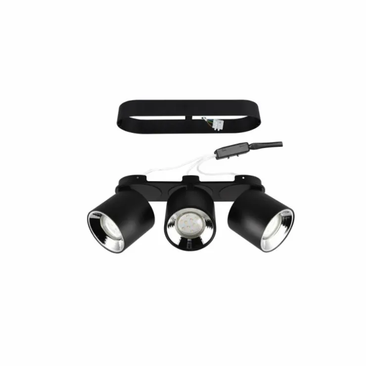 Luminaires Trio Spots Et Projecteurs|Plafonnier Trio GUAYANA Noir, 3 lumières