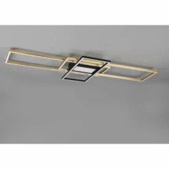 Luminaires Trio Éclairage Led|Plafonnier Trio Irvine LED Laiton, Noir, 1 lumière, Télécommandes