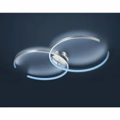 Plafonnier Trio Leuchten WIZ CITIZEN LED Nickel mat, 2 lumières, Télécommandes, Changeur de couleurs