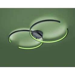 Plafonnier Trio Leuchten WIZ CITIZEN LED Noir, 2 lumières, Télécommandes, Changeur de couleurs