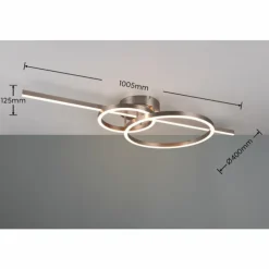 Luminaires Trio Éclairage Led|Plafonnier Trio MONTILLA LED Nickel mat, 1 lumière, Télécommandes