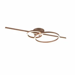 Luminaires Trio Éclairage Led|Plafonnier Trio MONTILLA LED Brun, 1 lumière, Télécommandes