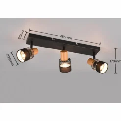 Luminaires Trio Spots Et Projecteurs|Plafonnier Trio NANDINI Noir, 3 lumières