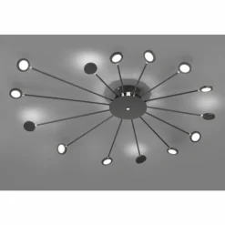 Luminaires Trio Éclairage Led|Plafonnier Trio Peacock LED Noir, 15 lumières