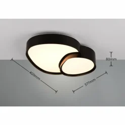 Luminaires Trio Éclairage Led|Plafonnier Trio RISE LED Noir, 1 lumière, Télécommandes