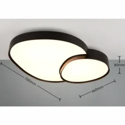 Luminaires Trio Éclairage Led|Plafonnier Trio RISE LED Noir, 1 lumière, Télécommandes