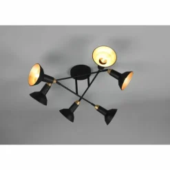 Luminaires Trio Plafonniers|Plafonnier Trio Roxie Noir, 6 lumières