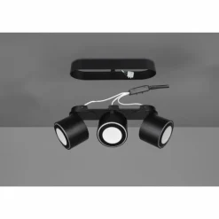 Luminaires Trio Éclairage Led|Plafonnier Trio Taurus LED Noir, 6 lumières