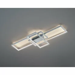 Plafonnier Trio THIAGO LED Nickel mat, 1 lumière, Télécommandes, Changeur de couleurs