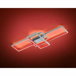 Plafonnier Trio THIAGO LED Nickel mat, 1 lumière, Télécommandes, Changeur de couleurs