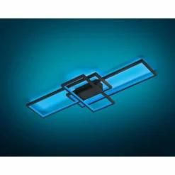 Plafonnier Trio THIAGO LED Anthracite, 1 lumière, Télécommandes, Changeur de couleurs