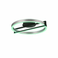 Plafonnier Trio Thompson LED Aluminium brossé, 1 lumière, Télécommandes, Changeur de couleurs