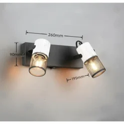 Luminaires Trio Spots Et Projecteurs|Plafonnier Trio TOSH Noir, 2 lumières