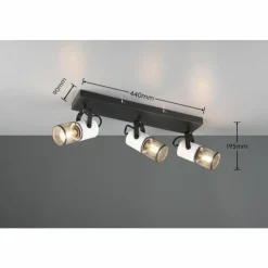Luminaires Trio Spots Et Projecteurs|Plafonnier Trio TOSH Noir, 3 lumières