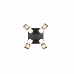 Luminaires Trio Spots Et Projecteurs|Plafonnier Trio TOSH Noir, 4 lumières