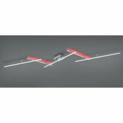 Luminaires Trio Éclairage Led|Plafonnier Trio-Leuchten Arvin LED Nickel mat, 2 lumières, Télécommandes, Changeur de couleurs
