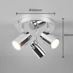 Luminaires Trio Spots Et Projecteurs|Plafonnier Trio-Leuchten Angelo Chrome, 3 lumières