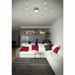 Luminaires Trio Éclairage Led|Plafonnier Trio-Leuchten Bodrum LED Chrome, 12 lumières, Télécommandes