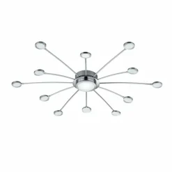 Luminaires Trio Éclairage Led|Plafonnier Trio-Leuchten Bodrum LED Chrome, 12 lumières, Télécommandes