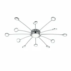 Luminaires Trio Éclairage Led|Plafonnier Trio-Leuchten Bodrum LED Chrome, 12 lumières, Télécommandes