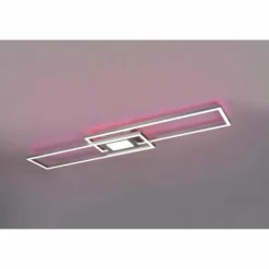 Luminaires Trio Éclairage Led|Plafonnier Trio-Leuchten Ganado LED Nickel mat, 2 lumières, Télécommandes, Changeur de couleurs