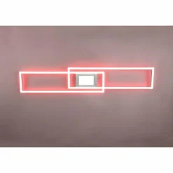 Luminaires Trio Éclairage Led|Plafonnier Trio-Leuchten Ganado LED Nickel mat, 2 lumières, Télécommandes, Changeur de couleurs