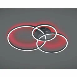 Luminaires Trio Éclairage Led|Plafonnier Trio-Leuchten Winona LED Noir, 2 lumières, Télécommandes, Changeur de couleurs