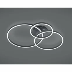 Luminaires Trio Éclairage Led|Plafonnier Trio-Leuchten Winona LED Noir, 2 lumières, Télécommandes, Changeur de couleurs