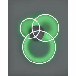 Luminaires Trio Éclairage Led|Plafonnier Trio-Leuchten Winona LED Noir, 2 lumières, Télécommandes, Changeur de couleurs