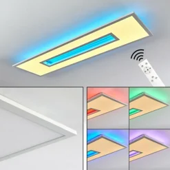 hofstein Éclairage Led|Plafonnier Turbalá LED Blanc, 1 lumière, Télécommandes, Changeur de couleurs