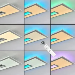 hofstein Éclairage Led|Plafonnier Turbalá LED Blanc, 1 lumière, Télécommandes, Changeur de couleurs