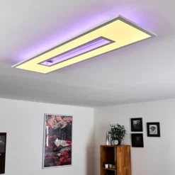 hofstein Éclairage Led|Plafonnier Turbalá LED Blanc, 1 lumière, Télécommandes, Changeur de couleurs