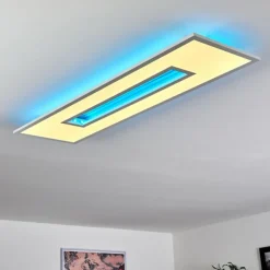 hofstein Éclairage Led|Plafonnier Turbalá LED Blanc, 1 lumière, Télécommandes, Changeur de couleurs