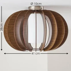 hofstein Plafonniers|Plafonnier Valkom Nickel mat, 1 lumière