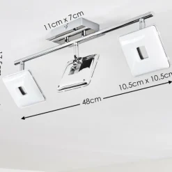 hofstein Spots Et Projecteurs|Plafonnier Vallorbe LED Chrome, 3 lumières