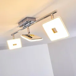 hofstein Spots Et Projecteurs|Plafonnier Vallorbe LED Chrome, 3 lumières