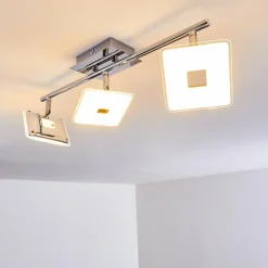 hofstein Spots Et Projecteurs|Plafonnier Vallorbe LED Chrome, 3 lumières