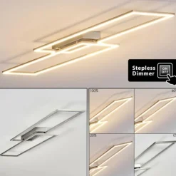 hofstein Éclairage Led|Plafonnier Veyrier LED Acier brossé, 2 lumières