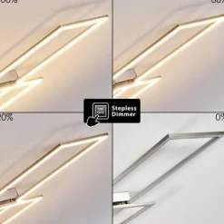 hofstein Éclairage Led|Plafonnier Veyrier LED Acier brossé, 2 lumières