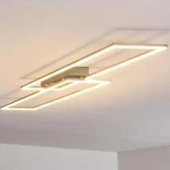 hofstein Éclairage Led|Plafonnier Veyrier LED Acier brossé, 2 lumières